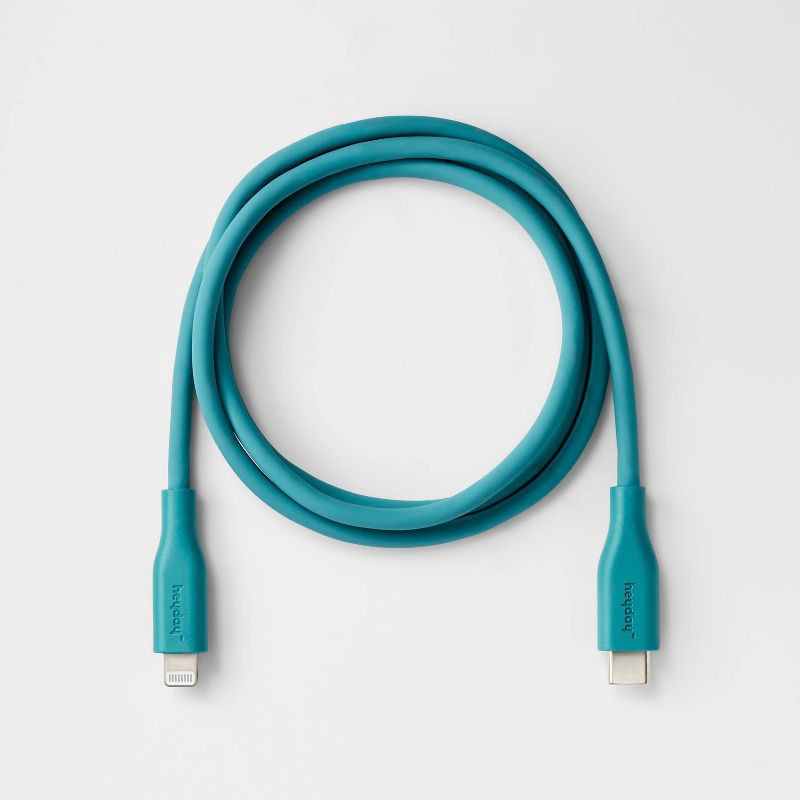 slide 3 of 3, 3' Lightning to USB-C Silicone Cable - heyday™ Bright Teal, 1 ct
