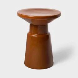 Threshold designed w/Studio McGee Ceramic Accent Table Brown - Threshold™ designed with Studio McGee: Glazed No Assembly Round Furniture, 200lb Capacity