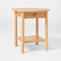 Threshold designed w/Studio McGee Modern Turned Wooden Accent Table Brown (FA) - Threshold™ designed with Studio McGee