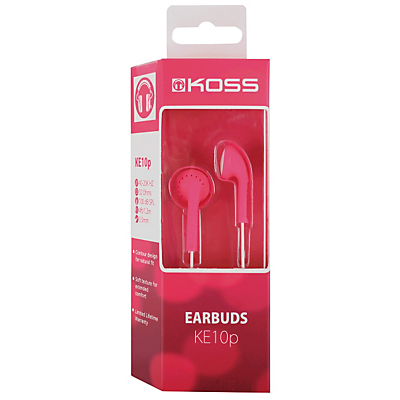 slide 1 of 1, Koss Pink Earbuds, 1 ct