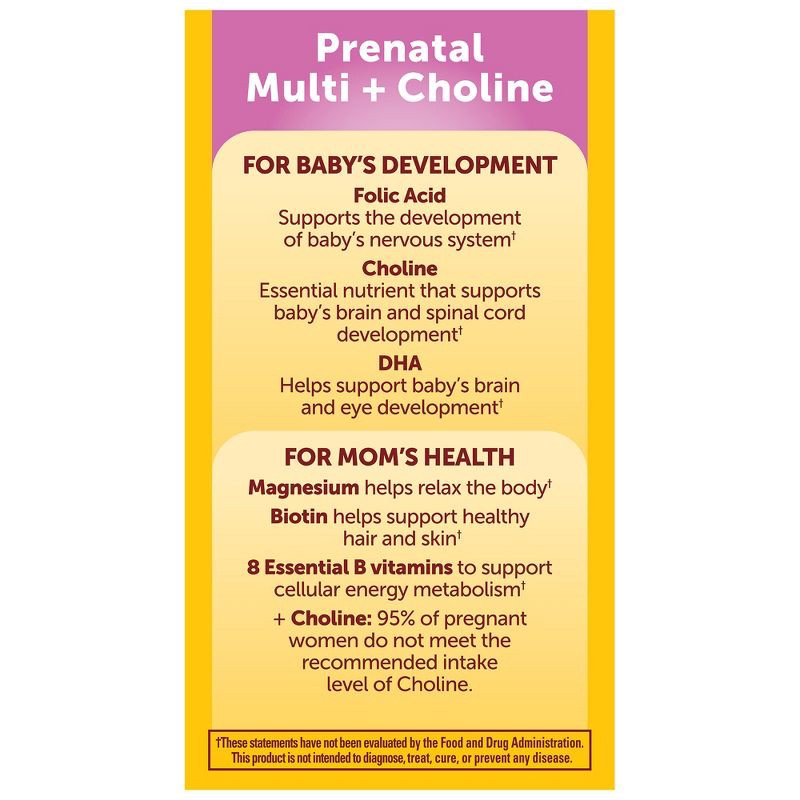 slide 2 of 10, Nature Made Prenatal + Choline Softgel Capsule - 120ct, 120 ct