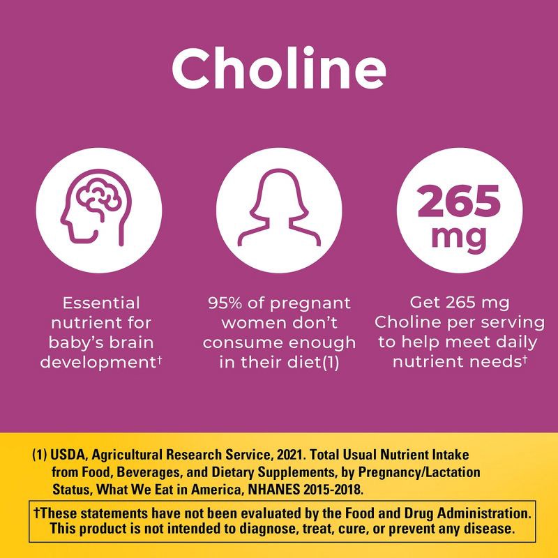 slide 6 of 10, Nature Made Prenatal + Choline Softgel Capsule - 120ct, 120 ct