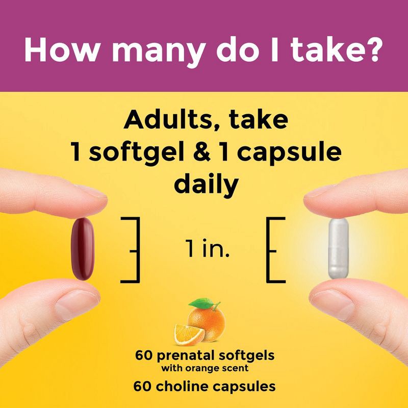 slide 7 of 10, Nature Made Prenatal + Choline Softgel Capsule - 120ct, 120 ct