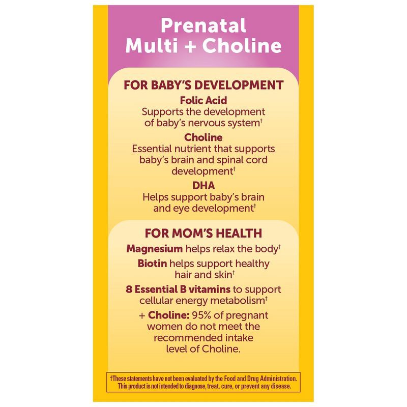 slide 9 of 10, Nature Made Prenatal + Choline Softgel Capsule - 120ct, 120 ct