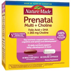 Nature Made Prenatal + Choline Softgel Capsule - 120ct