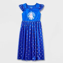 Girls' Disney Frozen Elsa Fantasy NightGown - Blue XS