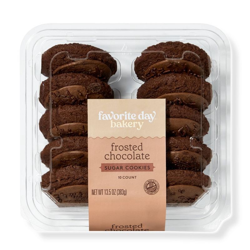 slide 1 of 3, Double Chocolate Sugar Cookies - 13.5oz/10ct - Favorite Day™, 10 ct; 13.5 oz