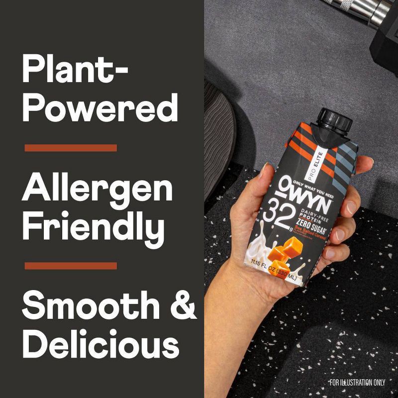 slide 4 of 5, OWYN Pro Elite Vegan 32g Protein Keto Shake - Sea Salted Caramel - 11.15 fl oz/4pk, 32 gram, 44.6 fl oz, 4 ct