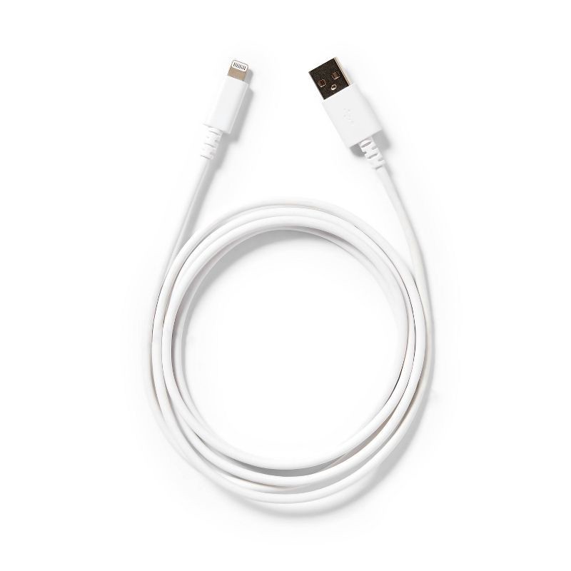 slide 2 of 3, 5' Lightning to USB-A Charging Cable - dealworthy™ White: Apple Connector, 1 ct