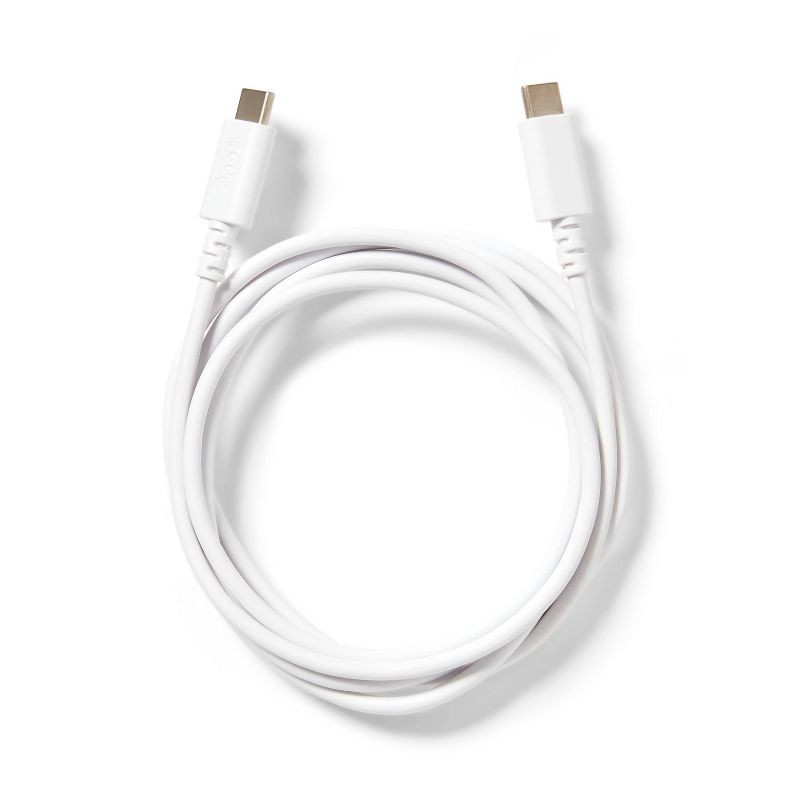 slide 2 of 3, 5' USB-C to USB-C Charging Cable - dealworthy™ White, 1 ct