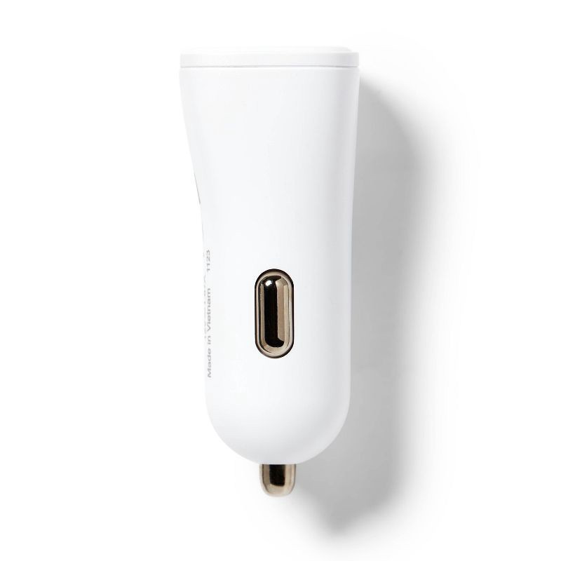 slide 2 of 4, Single Port 20W USB-C Car Charger - dealworthy™ White: 3A Fast Charging Adapter, 1 ct