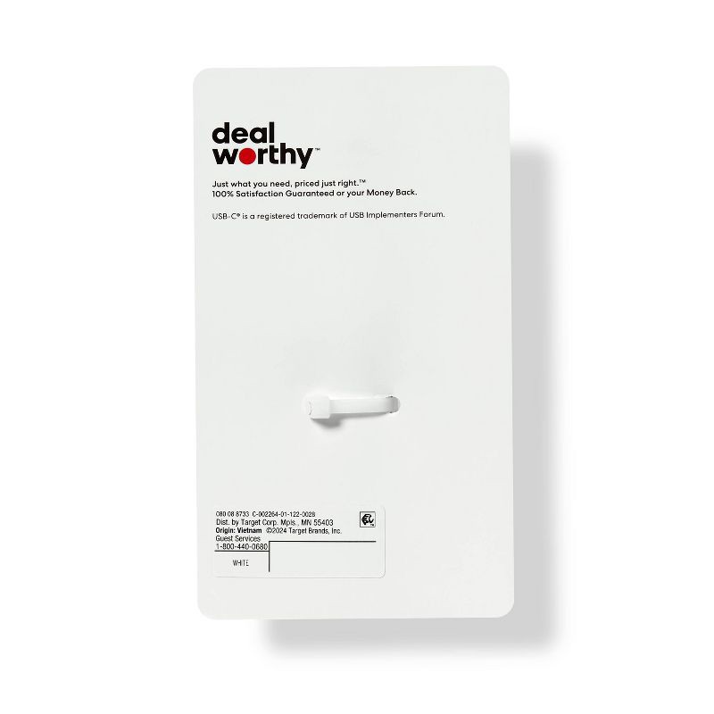 slide 3 of 4, Single Port 20W USB-C Car Charger - dealworthy™ White: 3A Fast Charging Adapter, 1 ct