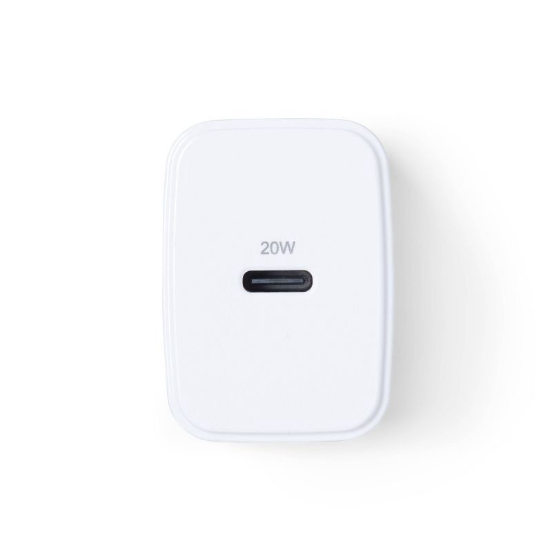 slide 4 of 4, Single Port 20W USB-C Wall Charger - dealworthy™ White, 1 ct