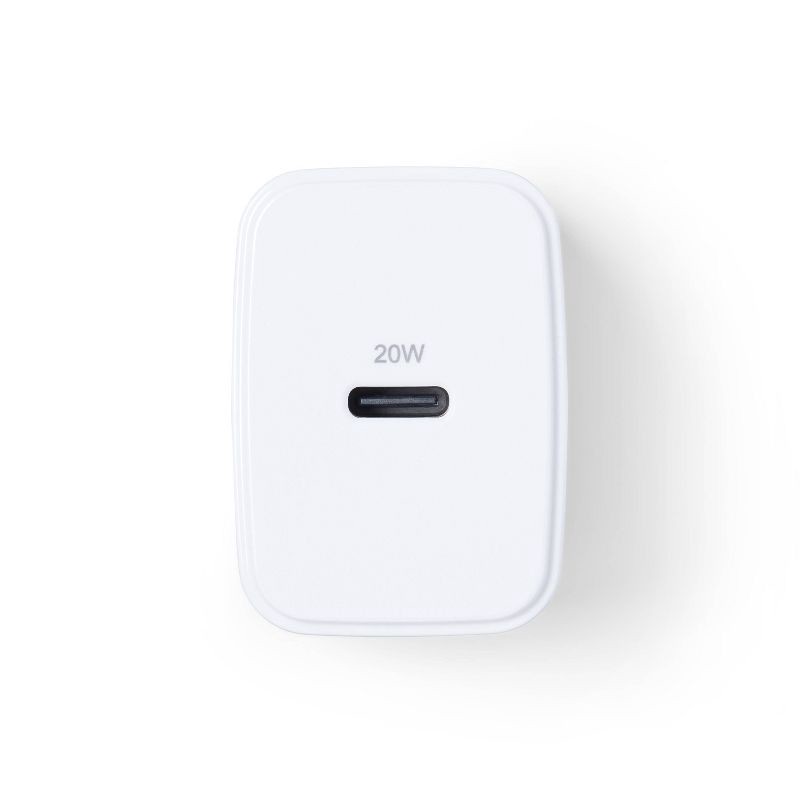 slide 4 of 4, Single Port 20W USB-C Home Charger with 3' Lightning to USB-C Cable - dealworthy™ White, 1 ct