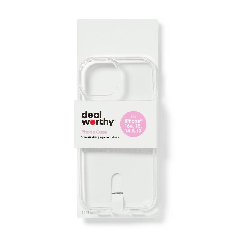slide 1 of 3, iPhone 17e/16e/iPhone 15/iPhone14/iPhone13 Case - dealworthy™ Clear, 1 ct