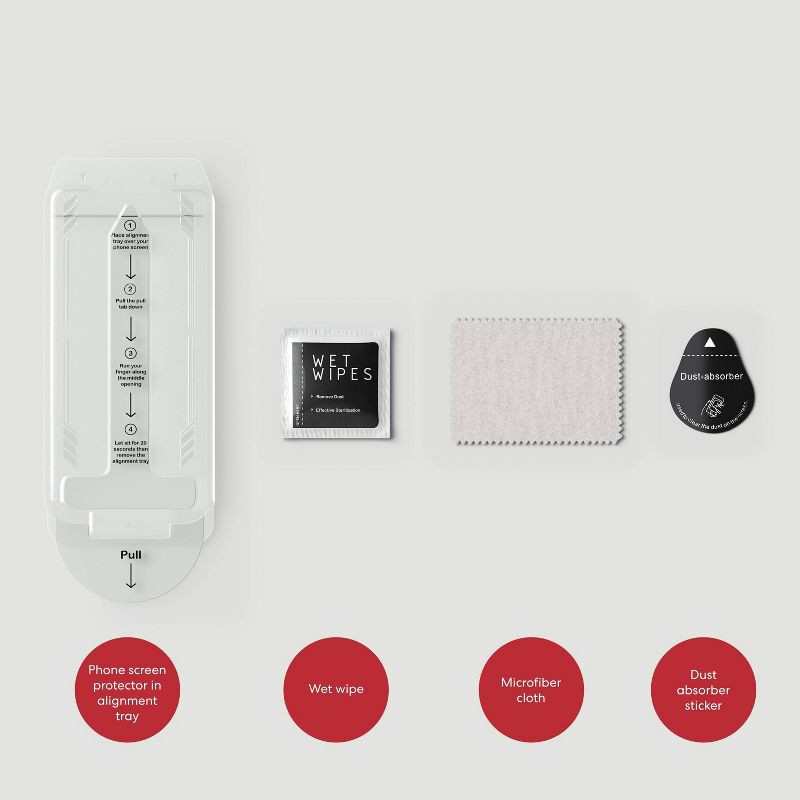 slide 4 of 4, Apple iPhone 16e/iPhone 14/iPhone 13/iPhone 13 Pro Screen Protector - dealworthy™: Anti-Fingerprint Shatter-Resistant Tempered Glass, 1 ct