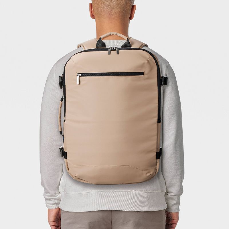 slide 2 of 6, 35L Travel Backpack Beige - Open Story™️: College Book Bag, 17" Laptop Ready, 35 liter