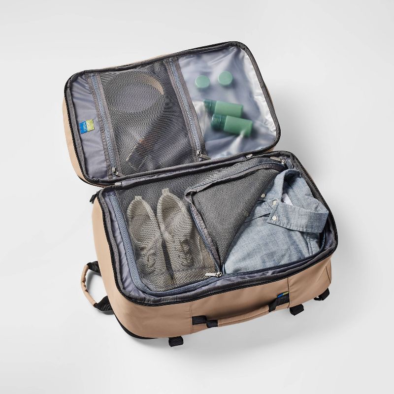 slide 4 of 6, 35L Travel Backpack Beige - Open Story™️: College Book Bag, 17" Laptop Ready, 35 liter