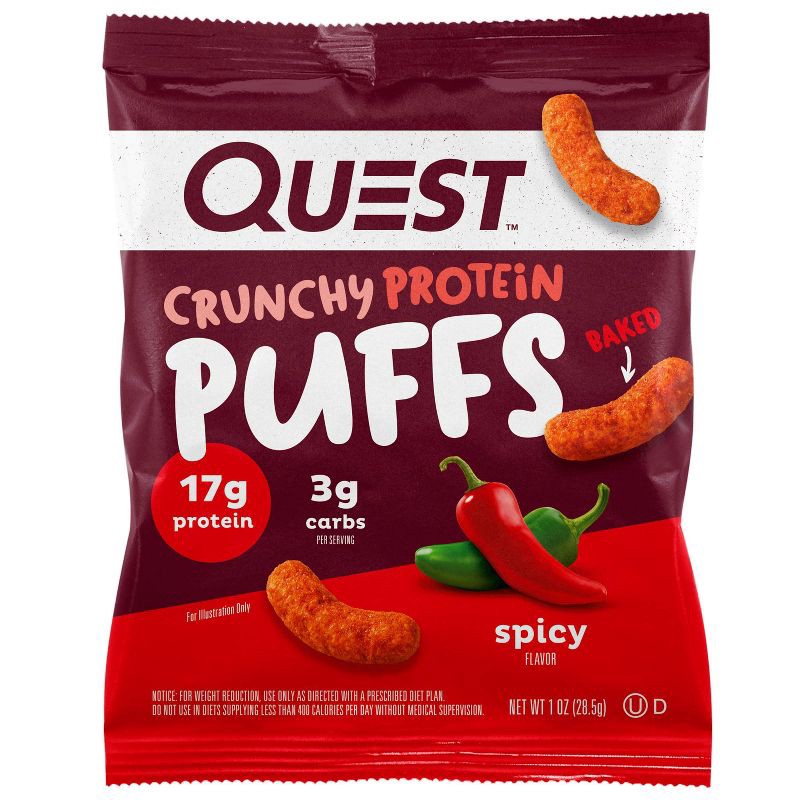 slide 4 of 10, Quest Nutrition Crunchy Protein Puffs - Spicy - 4pk, 4 ct