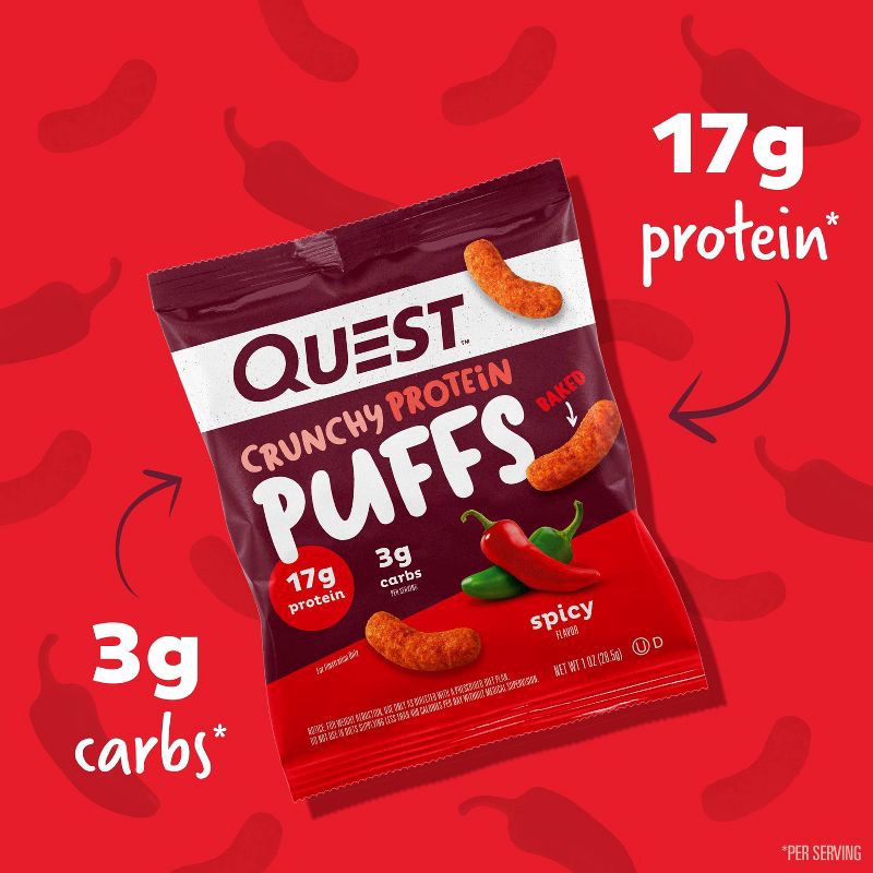 slide 5 of 10, Quest Nutrition Crunchy Protein Puffs - Spicy - 4pk, 4 ct