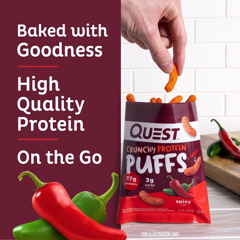 slide 8 of 10, Quest Nutrition Crunchy Protein Puffs - Spicy - 4pk, 4 ct