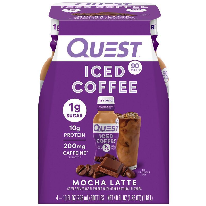 slide 1 of 9, Quest Nutrition Mocha Latte Caffeinated Protein Iced Coffee - 4ct, 4 ct