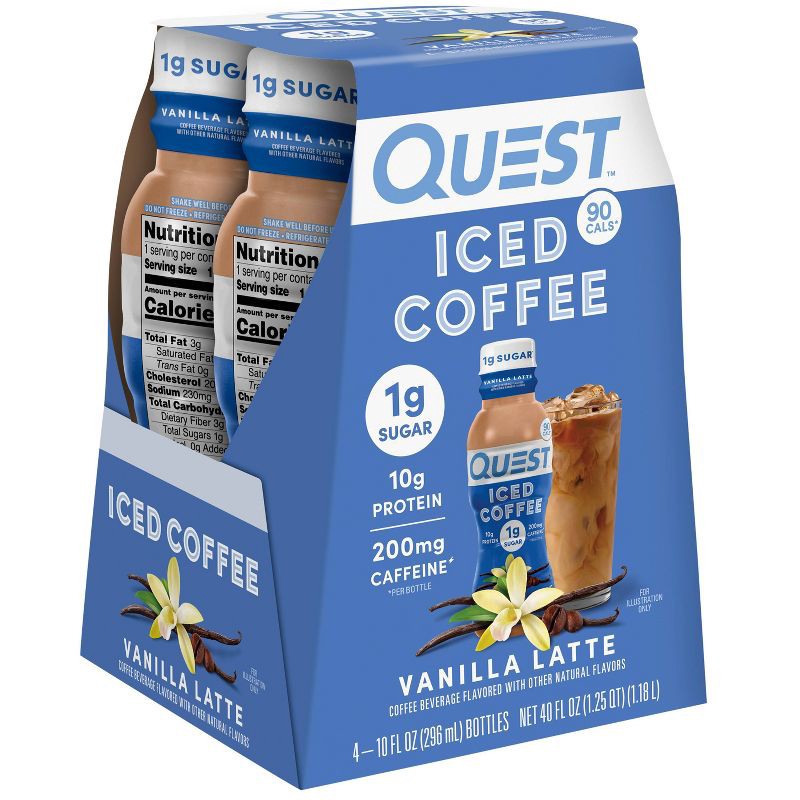 slide 2 of 5, Quest Nutrition Vanilla Latte Caffeinated Protein Iced Coffee - 4ct, 4 ct
