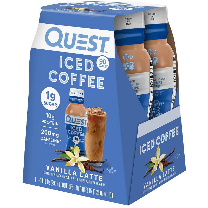 slide 3 of 5, Quest Nutrition Vanilla Latte Caffeinated Protein Iced Coffee - 4ct, 4 ct