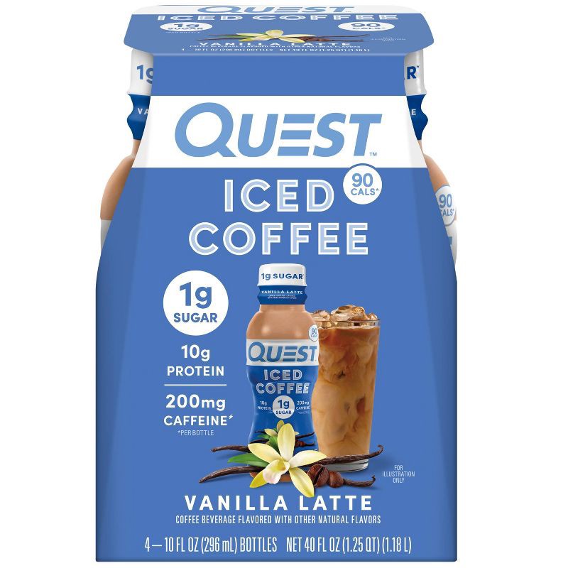 slide 1 of 5, Quest Nutrition Vanilla Latte Caffeinated Protein Iced Coffee - 4ct, 4 ct