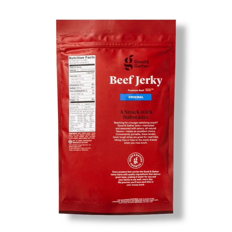 slide 2 of 4, Original Beef Jerky - 10g Protein - 8oz - Good & Gather™, 10 gram, 8 oz