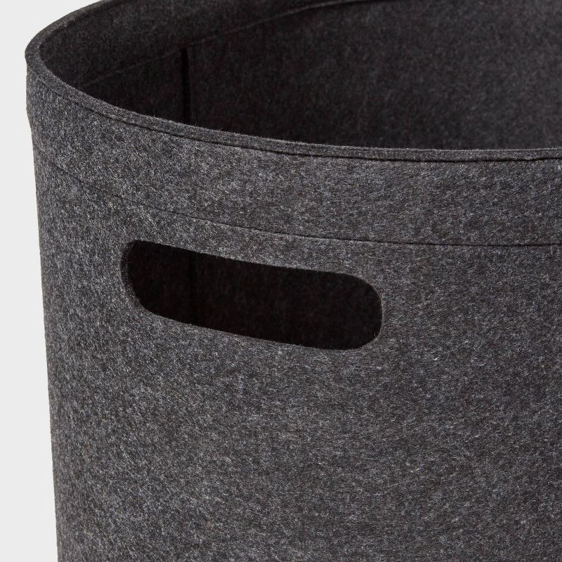 slide 3 of 3, 1.5bu Felt Laundry Basket Black - Brightroom™, 1 ct