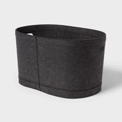 1.5bu Felt Laundry Basket Black - Brightroom™: Heavy Duty Clothes Basket, Polyester, 2 Handles, 3570 Volume
