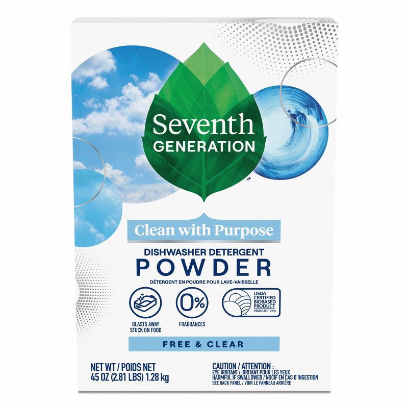 slide 2 of 7, Seventh Generation Free & Clear Auto Dishwasher Detergent Powder - 45oz, 45 oz