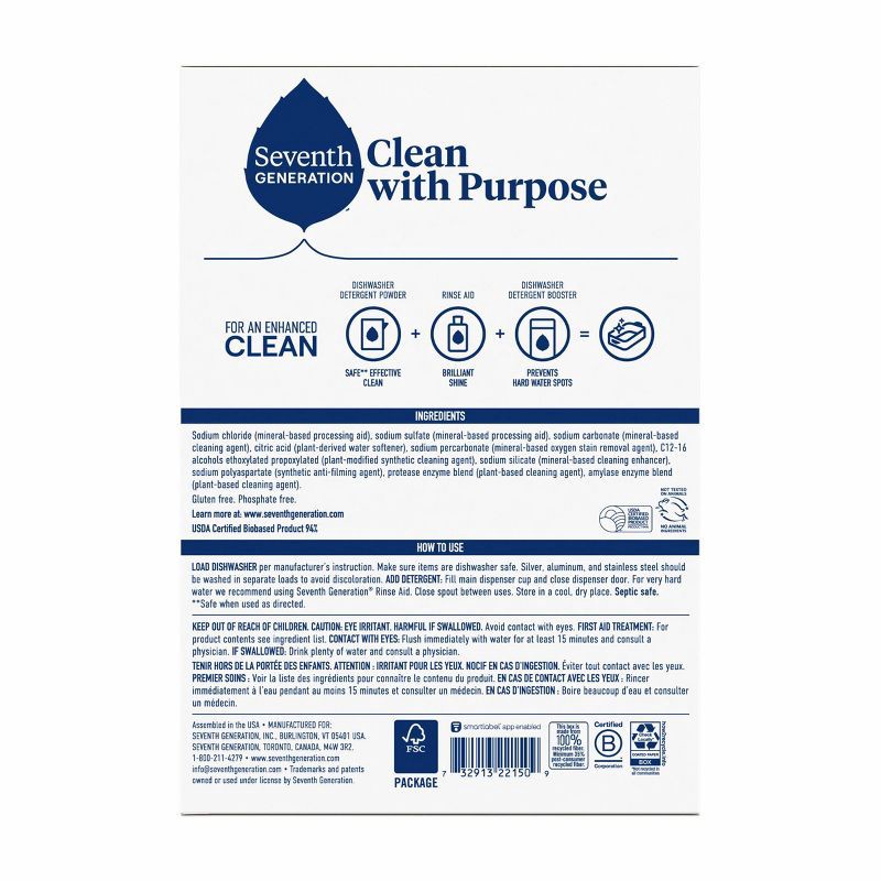 slide 3 of 7, Seventh Generation Free & Clear Auto Dishwasher Detergent Powder - 45oz, 45 oz