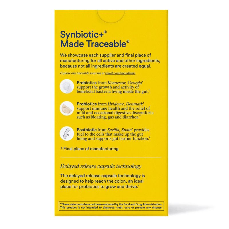 slide 8 of 11, Ritual Synbiotic+ - Probiotic, Prebiotic, Postbiotic, 3-in-1 Formula for Gut Health and Digestive Support Vegan Capsules - Mint Essenced - 30ct, 30 ct