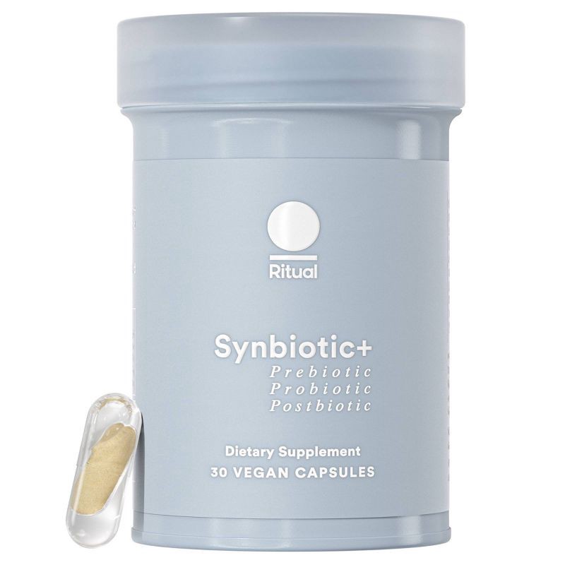 slide 11 of 11, Ritual Synbiotic+ - Probiotic, Prebiotic, Postbiotic, 3-in-1 Formula for Gut Health and Digestive Support Vegan Capsules - Mint Essenced - 30ct, 30 ct
