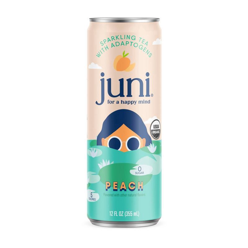 slide 1 of 4, Juni Peach Sparkling Tea Beverage- 12 fl oz, 12 fl oz