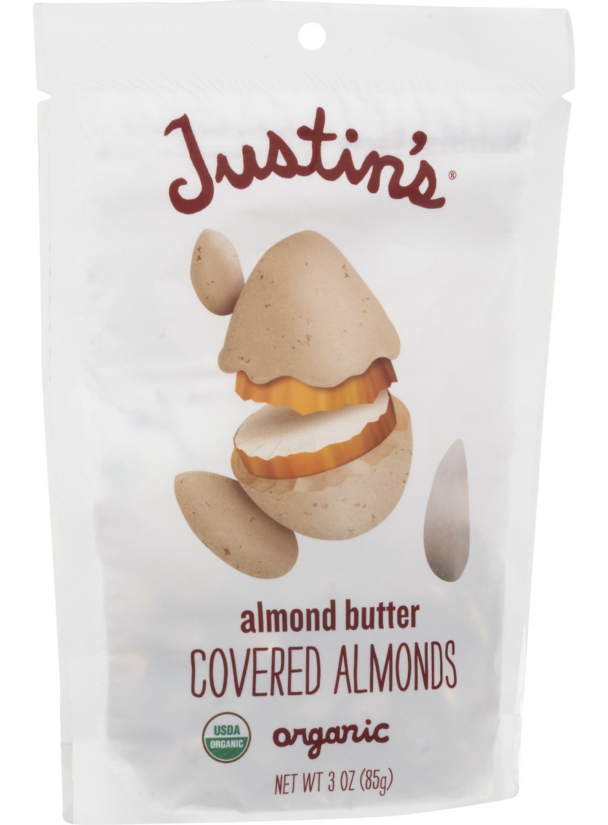 slide 2 of 13, Justin's Covered Organic Almond Butter Almonds 3.0 oz, 3 oz