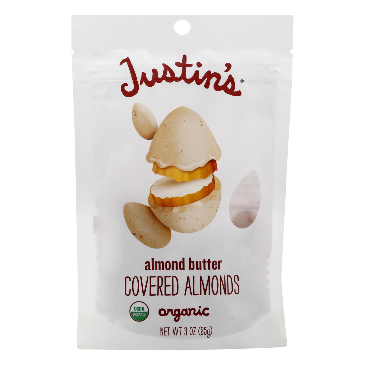 slide 13 of 13, Justin's Covered Organic Almond Butter Almonds 3.0 oz, 3 oz