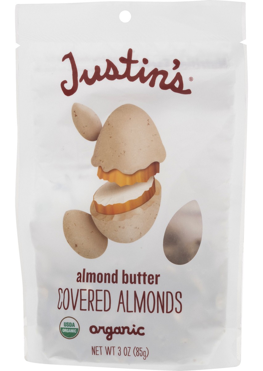 slide 8 of 13, Justin's Covered Organic Almond Butter Almonds 3.0 oz, 3 oz