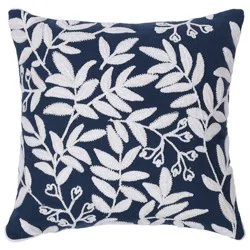 Haven + Key Floral Beaded Decorative Throw Pillow - Blue