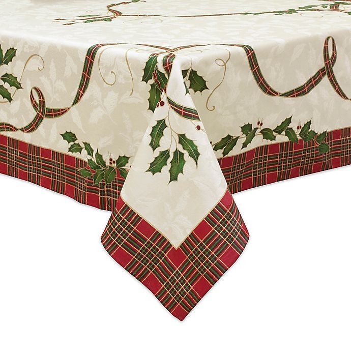 slide 1 of 2, Lenox Holiday Nouveau Melody Oblong Tablecloth, 60 in x 120 in