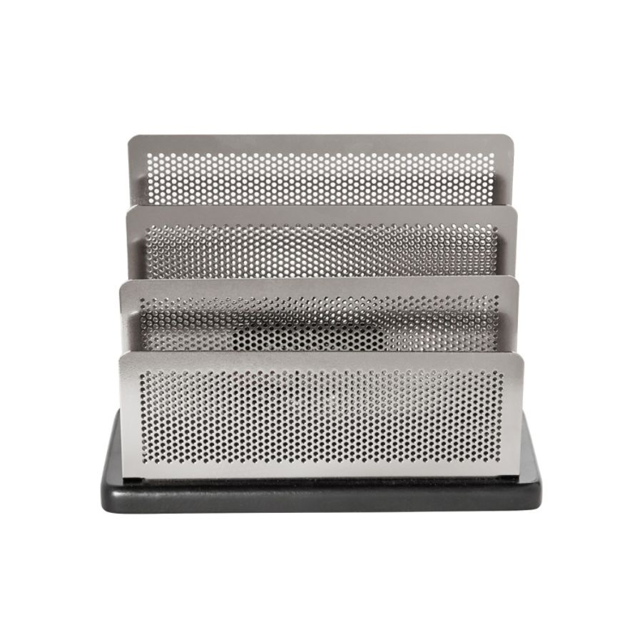 slide 2 of 3, Rolodex Distinctions Punched Metal And Wood Sorter, Black/Pewter, 1 ct