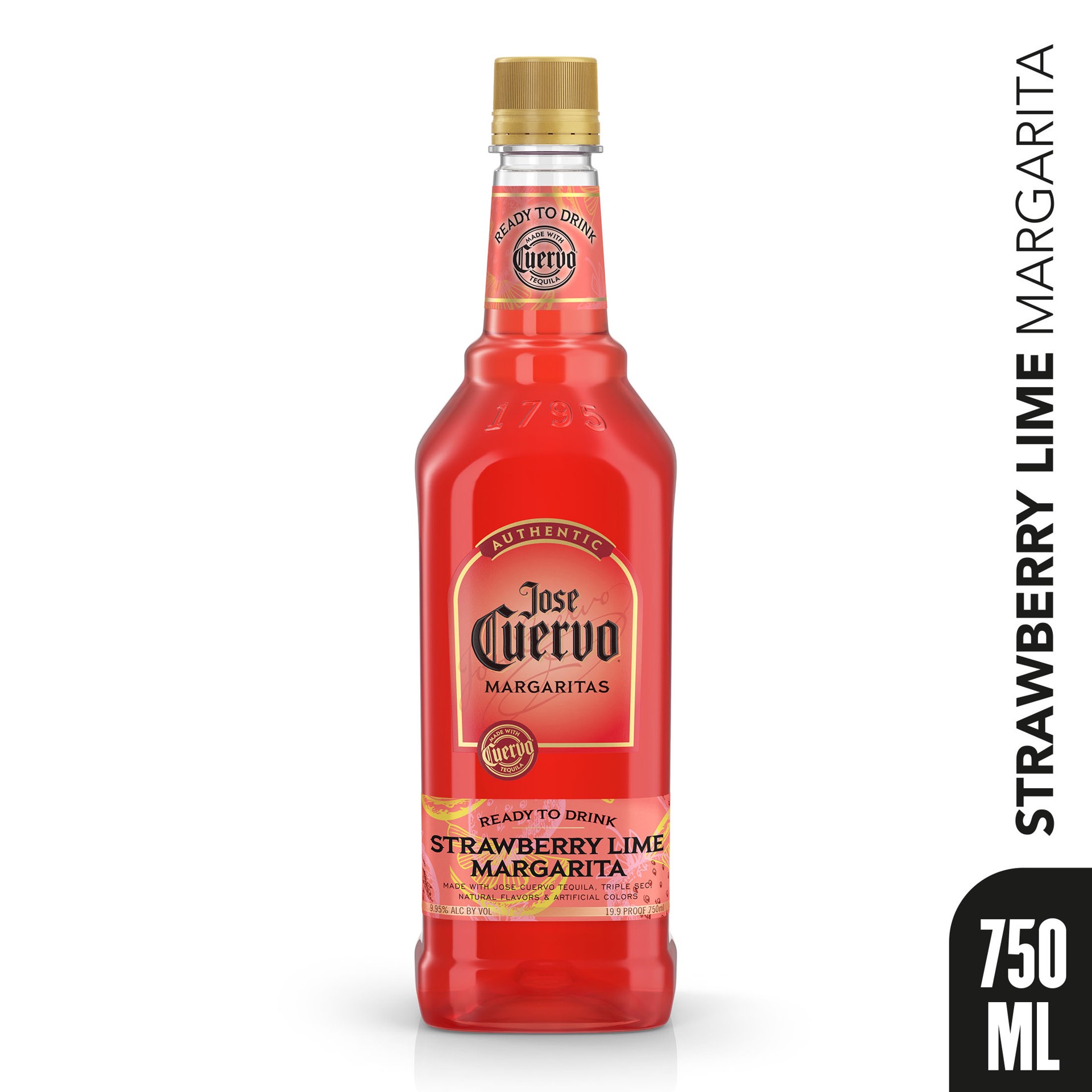 slide 4 of 6, Jose Cuervo Authentic Margarita Strawberry Lime Ready to Drink Cocktail (750 ml), 750 ml