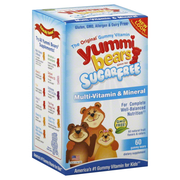 slide 1 of 1, Hero Nutritionals Yummi Bears Multi Vitamin Minerals Sugarfree, 60 ct