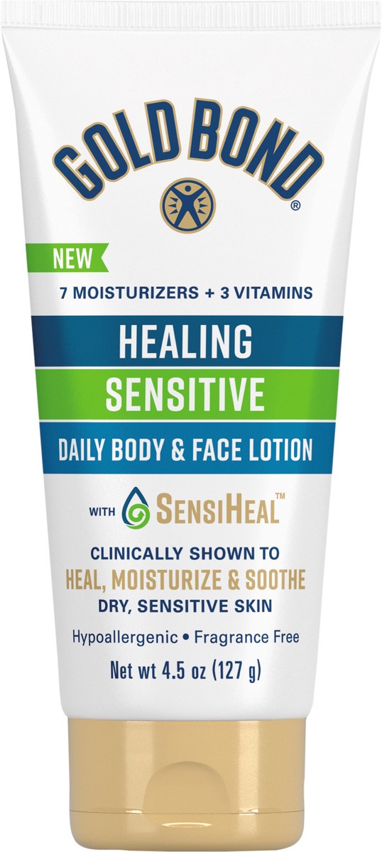 slide 5 of 8, Gold Bond Healing Sensitive Daily Body & Face Lotion, 4.5 oz, 4.5 oz