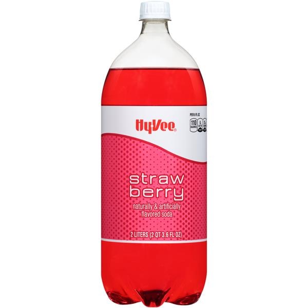 slide 1 of 1, Hy-Vee Strawberry Soda, 2 liter