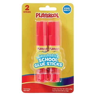 slide 1 of 1, Playskool Washable School Glue Sticks, 2 ct