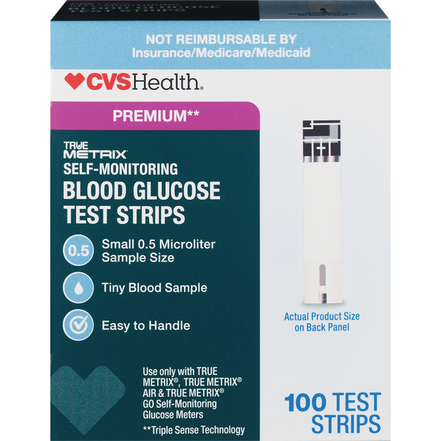 slide 1 of 1, Cvs Health True Metrix Cash Blood Glucose Test Strips, 100 Ct, 100 ct
