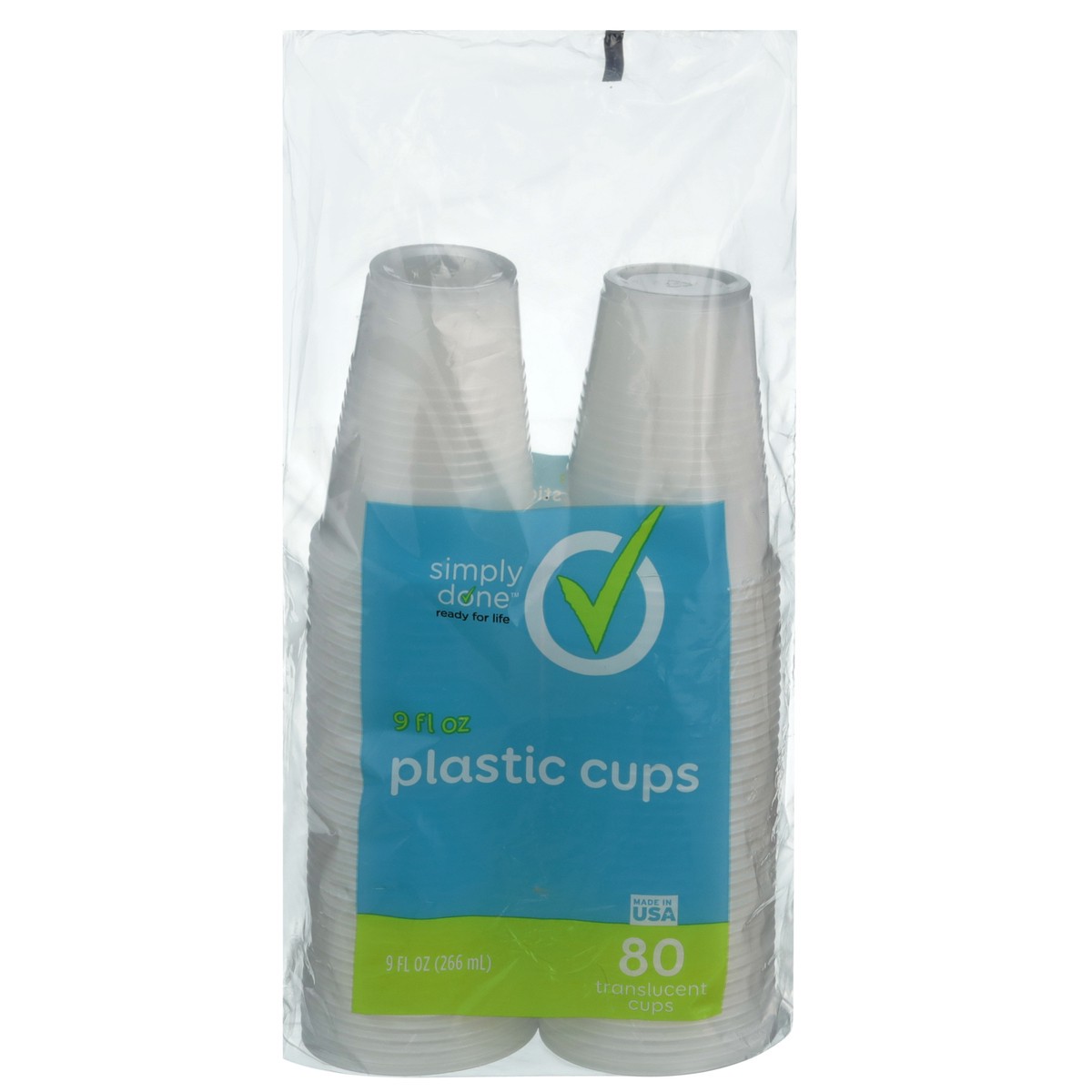 slide 1 of 8, Simply Done Plastic Cups, Translucent, 9 fl oz